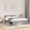 vidaXL Bed Frame with Headboard without Mattress Grey Sonoma 120x190 cm Small Double