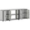 vidaXL Kitchen Storage Set with Shelf 3 pcs Silver Galvanised Steel