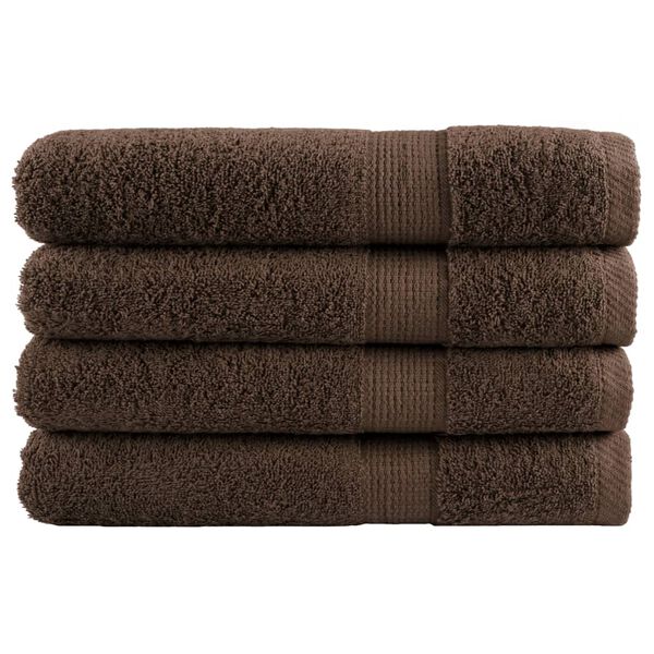 vidaXL Premium Towels "SOLUND" 4 pcs Brown 100x200 cm 600 gsm