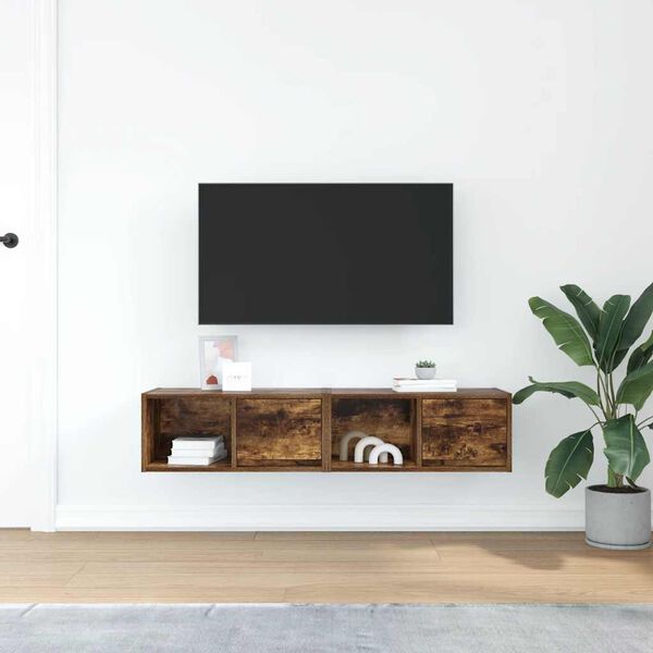 vidaXL TV Cabinets 2 pcs Smoked Oak 60x31x25.5 cm Engineered Wood