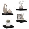 vidaXL Floating Wall Shelves 4 pcs High Gloss Black 23x23.5x3.8 cm MDF