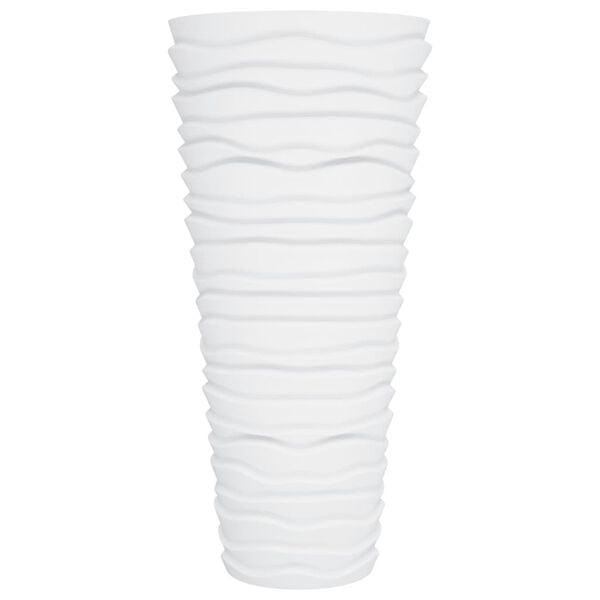 vidaXL Planter with Removable Inner White 18/45 L PP Grooved Look