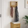 vidaXL Wall-mounted Coat Rack SANDNES 45x12x35 cm Solid Wood Pine