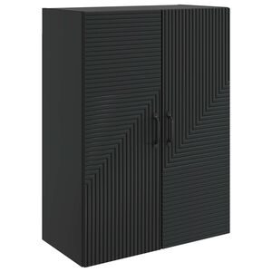 vidaXL Wall-Mounted Cabinet Black 66 x 34.5 x 90 cm Engineered Wood