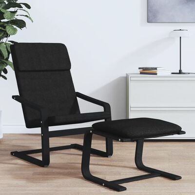 vidaXL Relaxing Chair Black Fabric