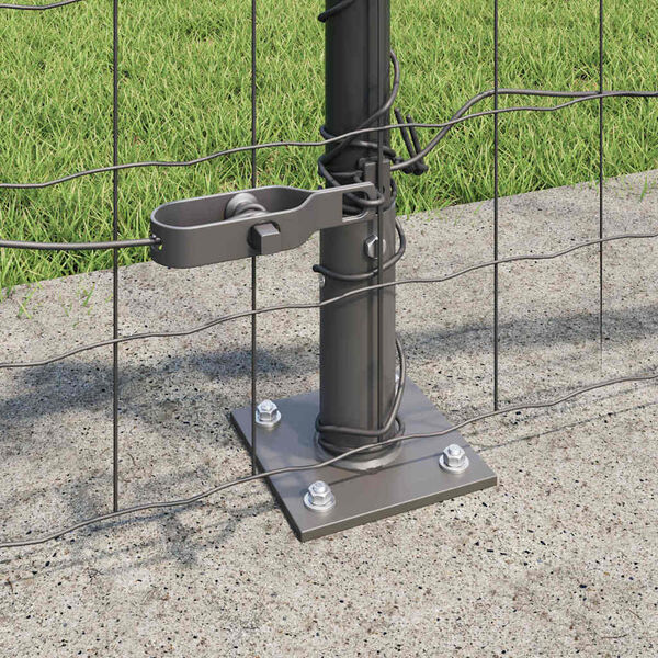 vidaXL Fence with Posts Grey 0.4 x 10 m Steel