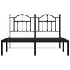 vidaXL Metal Bed Frame without Mattress with Headboard Black 140x190cm