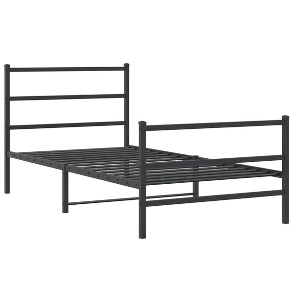 vidaXL Metal Bed Frame without Mattress with Footboard&nbsp;Black 107x203cm