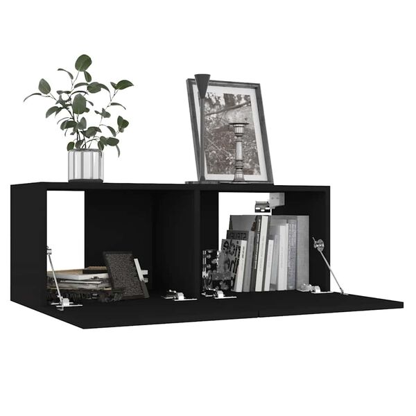 vidaXL 5 Piece TV Cabinet Set Black Engineered Wood