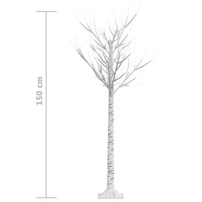 vidaXL Christmas Tree 140 LEDs 1.5m Warm White Willow Indoor Outdoor