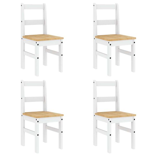 vidaXL 5 Piece Dining Set Panama White Solid Wood Pine