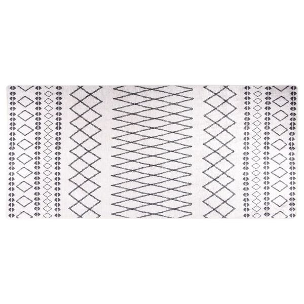 vidaXL Rug Washable 80x300 cm Black and White