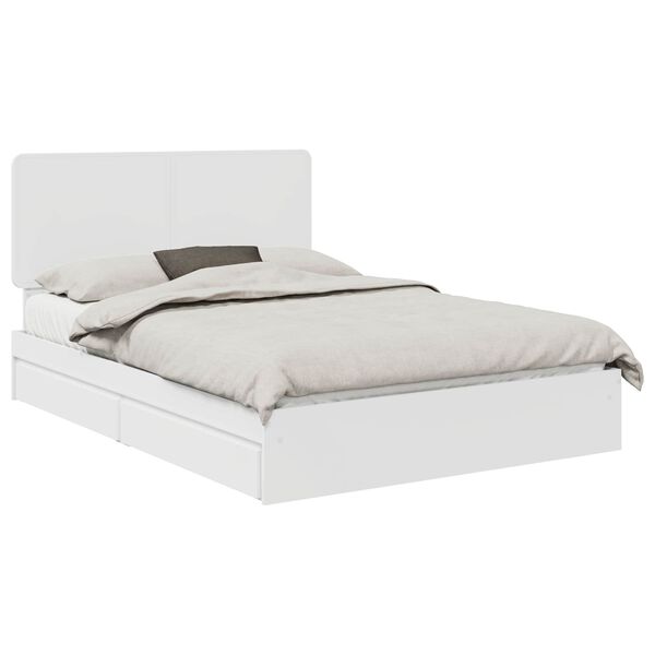 vidaXL Storage Bed with Headboard White 140 x 200 cm Engineered Wood