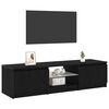 vidaXL TV Cabinet Black Oak 140 x 38.5 x 36 cm Engineered Wood