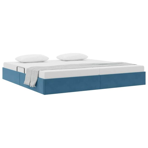 vidaXL Storage Bed with Mattress Dark Blue 200 x 200 cm Velvet