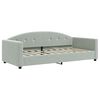 vidaXL Daybed with Trundle and Mattresses Light Grey 90x190 cm Velvet