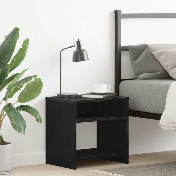 vidaXL Bedside Cabinet Black Oak 40x30x40 cm Engineered Wood