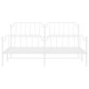 vidaXL Metal Bed Frame without Mattress with Footboard&nbsp;White 200x200cm