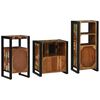 vidaXL Bathroom Furniture Set with Door 3 pcs Brown Solid Reclaim Wood