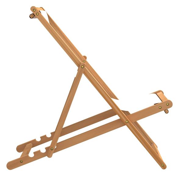 vidaXL Deck Chair Teak 56x105x96 cm Cream