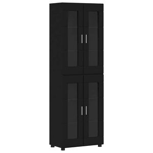 vidaXL Highboard FLORIN 60 x 35 x 182 cm Black Engineered Wood