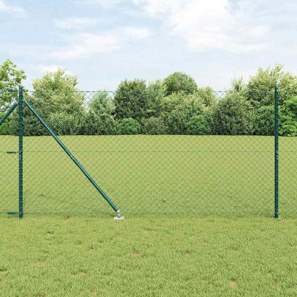 vidaXL Fence Post Green 10 x 1.2 m (40 x 40 mm mesh) Steel and PVC