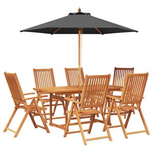 vidaXL Outdoor Dining Set with Parasol 8 pcs 6-Seaters