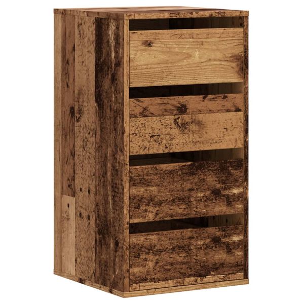 vidaXL Corner Chest of Drawers Old Wood 40x41x76 cm Engineered Wood