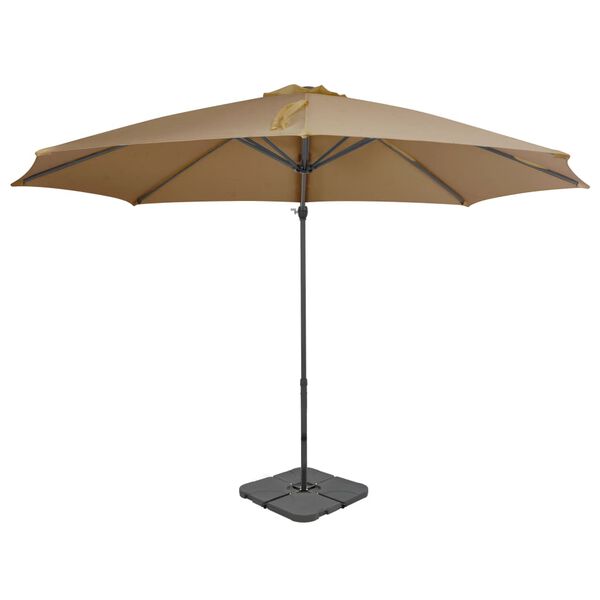 vidaXL Garden Parasol with Portable Base Taupe