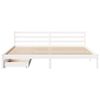 vidaXL Bed Frame without Mattress White 180x200 cm Super King Solid Wood Pine