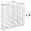 vidaXL Arched Gabion Baskets 11 pcs 200x30x180/200 cm Galvanised Iron