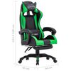 vidaXL Racing Chair with Footrest Green and Black Faux Leather