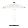 vidaXL Garden Parasol with Steel Pole White 246x246x230 cm