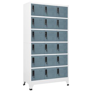 vidaXL Locker Cabinet | Light Grey | Steel | 90 cm W x 40 cm D x 180 cm H