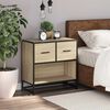 vidaXL Bedside Cabinet Sonoma Oak 60x31x60 cm Engineered Wood and Metal