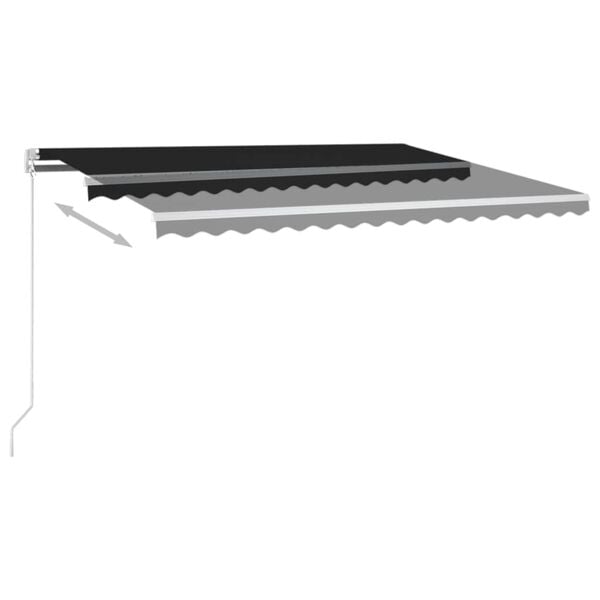 vidaXL Manual Retractable Awning 450x350 cm Anthracite