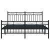 vidaXL Metal Bed Frame without Mattress with Footboard Black 150x200cm