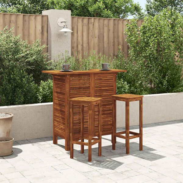 vidaXL 3 Piece Garden Bar Set Solid Wood Acacia