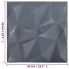 vidaXL 3D Wall Panels 48 pcs 50x50 cm Diamond Grey 12 m²
