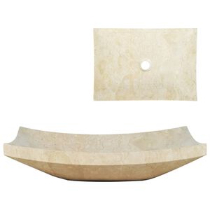vidaXL Sink 50x35x12 cm Marble Cream