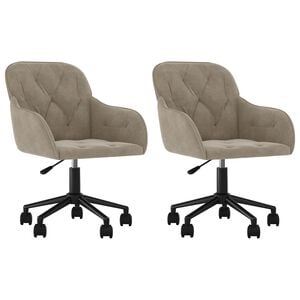 vidaXL Dining Chair 2 pcs 55 x 59.5 x 77 cm Light Grey Velvet
