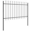 vidaXL Garden Fence 3 pcs Grey 5.1 x 1 m Powder-coated Steel