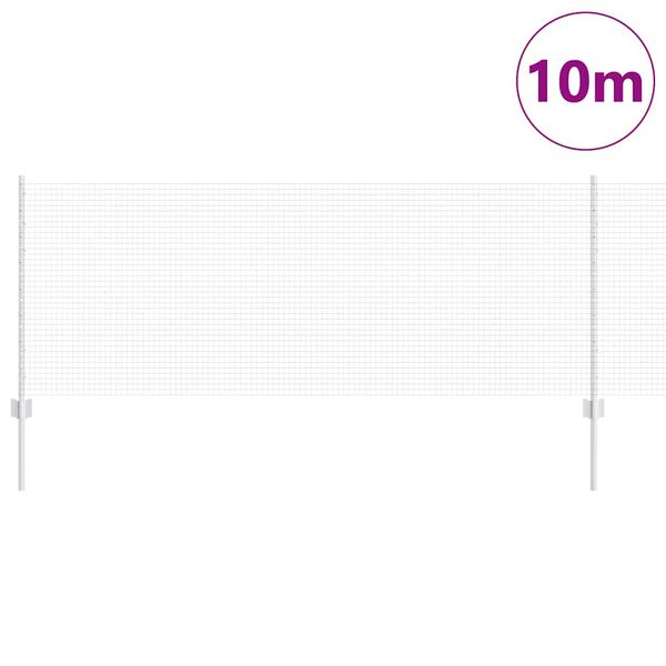 vidaXL Fence with Post Silver 0.8 x 10 m Steel