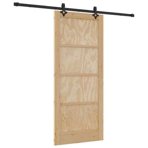 vidaXL Sliding Door ORKDAL Brown 86 x 198.5 cm Solid Pine Wood
