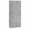 vidaXL Highboard Concrete Grey 69.5x34x180 cm Engineered Wood
