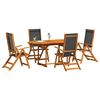vidaXL 7 Piece Garden Dining Set Solid Wood Acacia and Textilene
