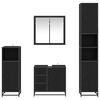 vidaXL Bathroom Furniture Set 4 pcs Black Oak Engineered Wood
