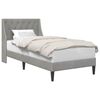vidaXL Bed Frame with Headboard Light Grey 90 x 190 cm Velvet