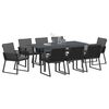 vidaXL Garden Dining Set 9 pcs Anthracite Steel and poly rattan
