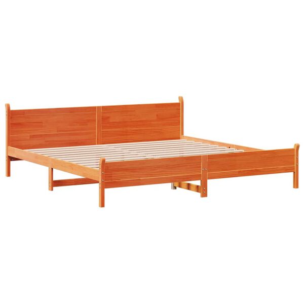 vidaXL Bed Frame without Mattress Wax Brown 180x200 cm Super King Solid Wood Pine